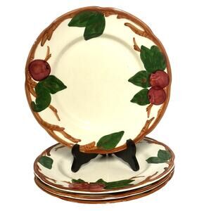 Franciscan Vintage Red Apple USA 9 3/8" Luncheon Plates Set of 4-Excellent